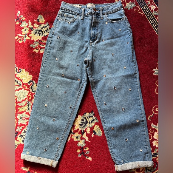 Universal Thread Floral Jeans, Size 4/27S - Picture 2 of 7